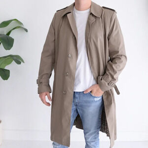 Tip Top Vintage Beige Trench Coat Henley Edition w/  Plaid Liner ~Beige ~Size 40